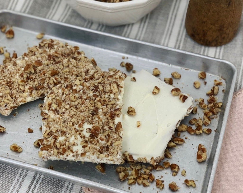 White English Toffee with pecans on the side